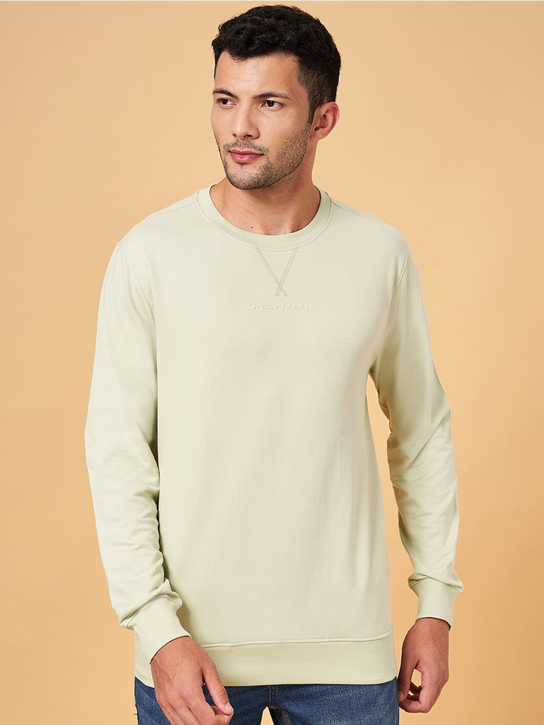 

BYFORD by Pantaloons Round Neck Cotton Pullover Regular Sweatshirt, Green