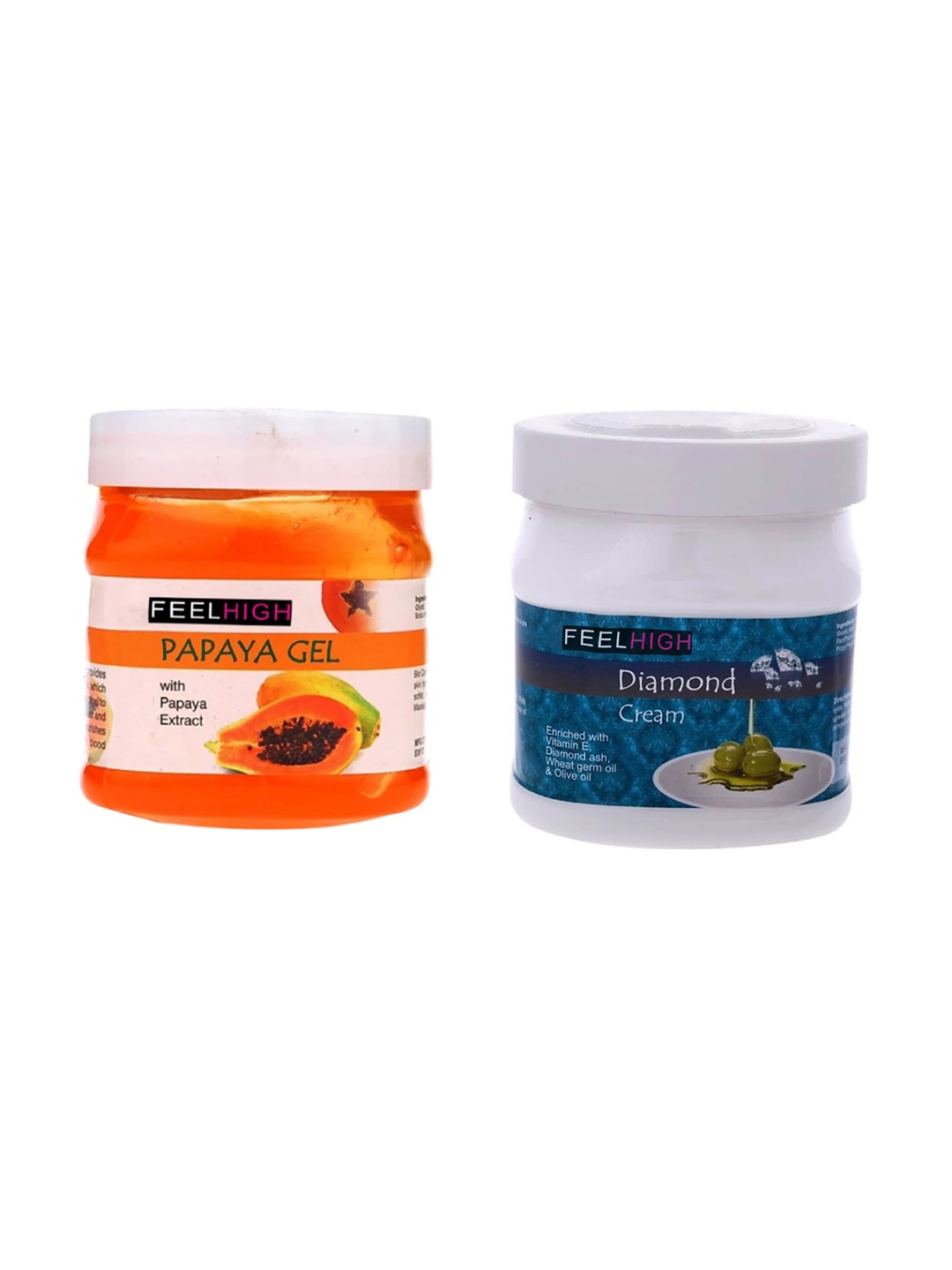 

FEELHIGH Set Of Papaya Gel & Diamond Cream - 500ml Each, Multi