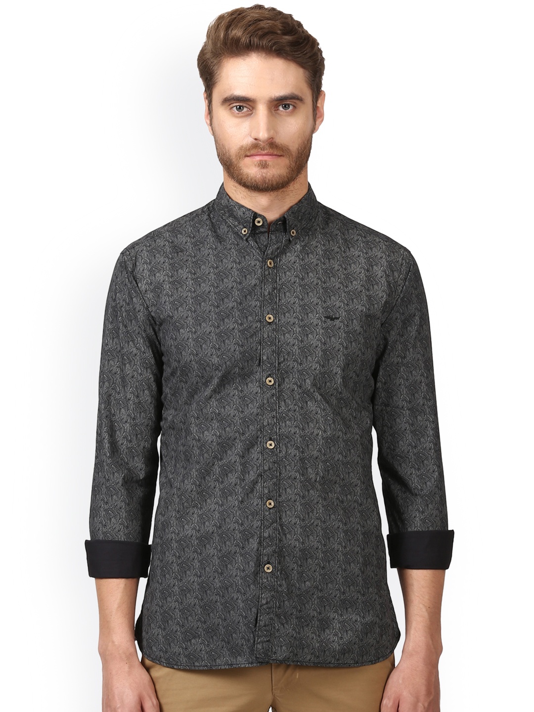 

Park Avenue Men Black Slim Fit Printed Casual Shirt