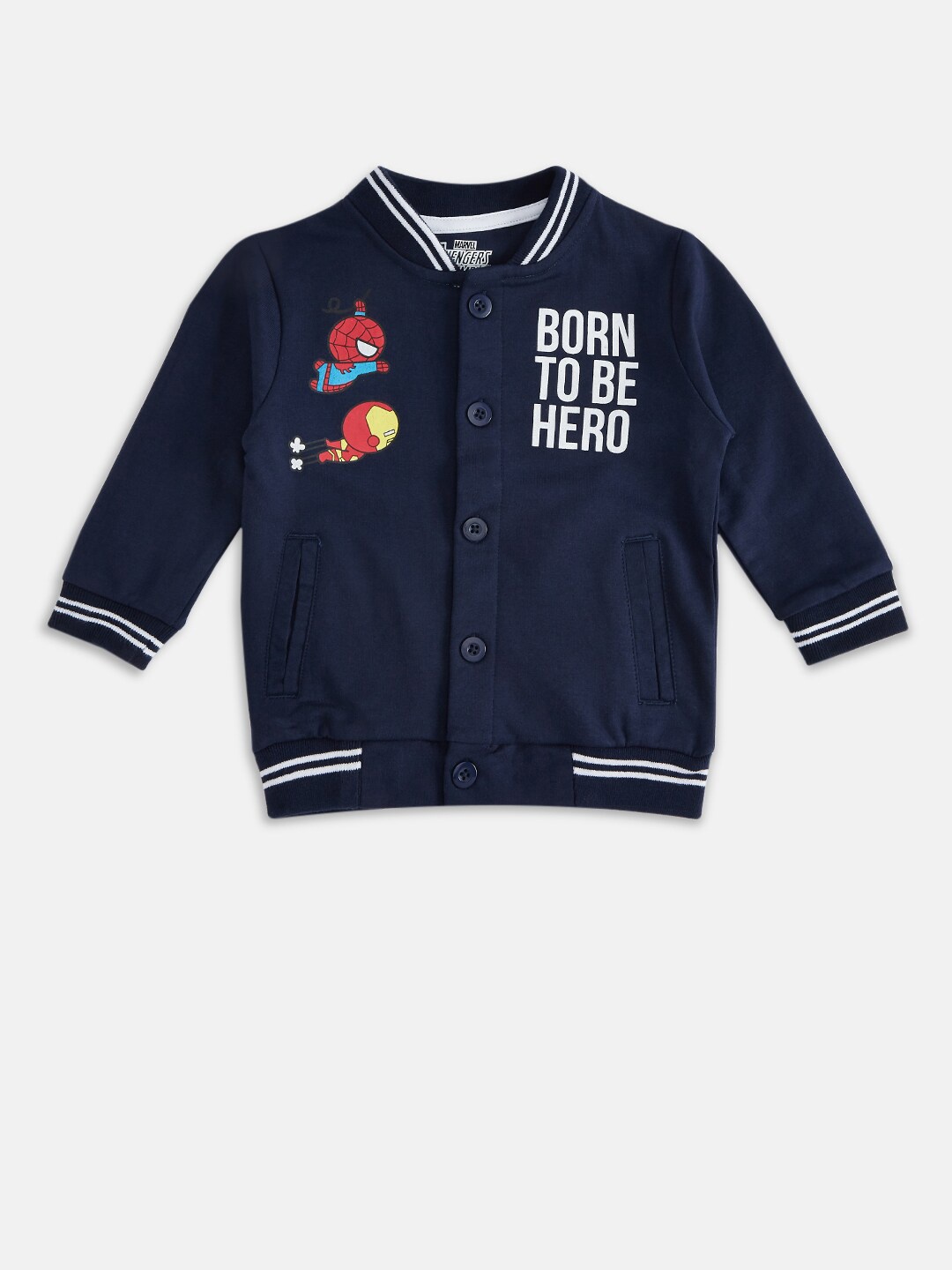 

Pantaloons Baby Boys Typography Printed Cotton Sweatshirt, Navy blue