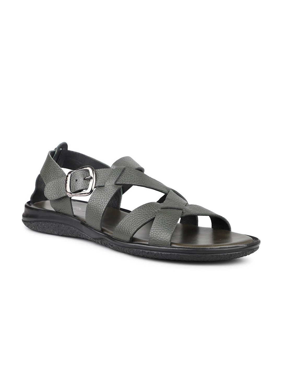 

PRIVO Men Textured Leather Comfort Sandals, Olive
