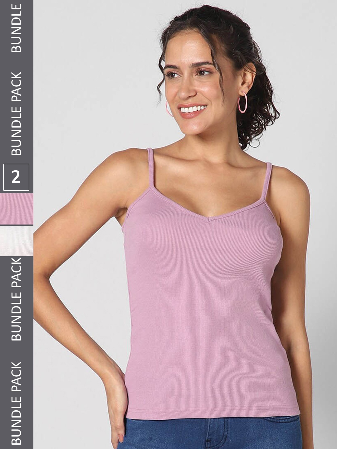 

Pantaloons Pack Of 2 Shoulder Straps Tank Top, Mauve