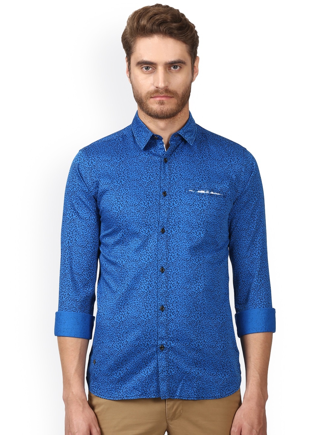 

Park Avenue Men Blue Slim Fit Printed Casual Shirt