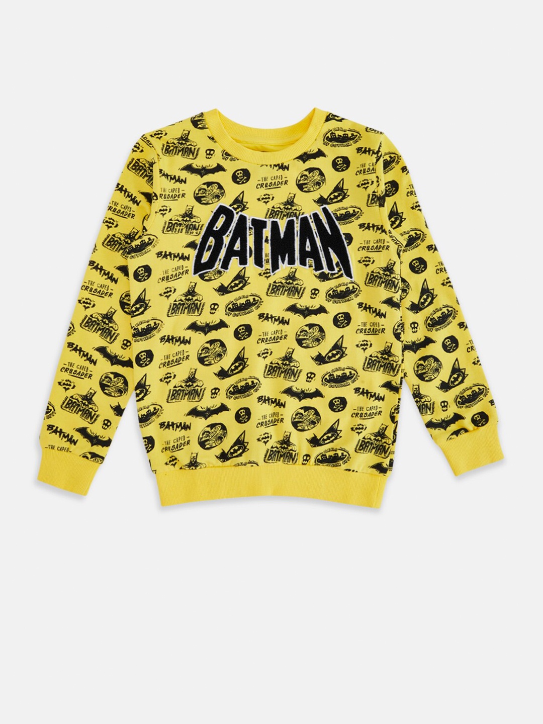 

Pantaloons Junior Boys Batman Printed Cotton Pullover Sweatshirt, Yellow