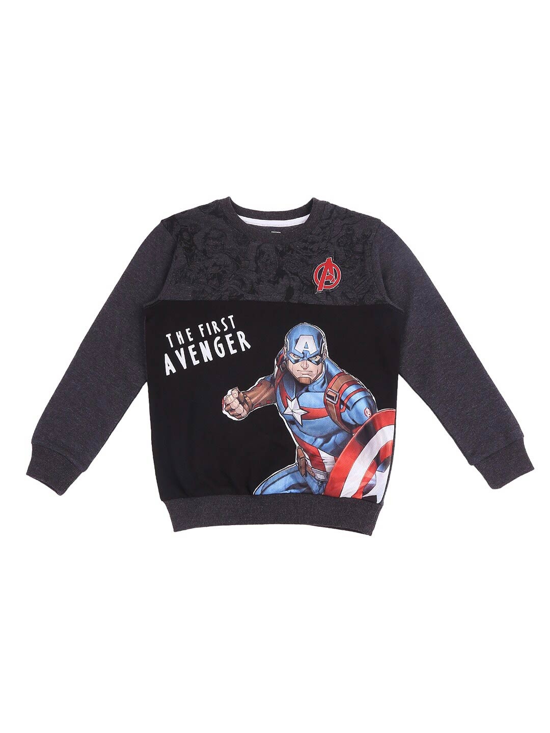 

Pantaloons Junior Boys Avengers Printed Cotton Sweatshirt, Black