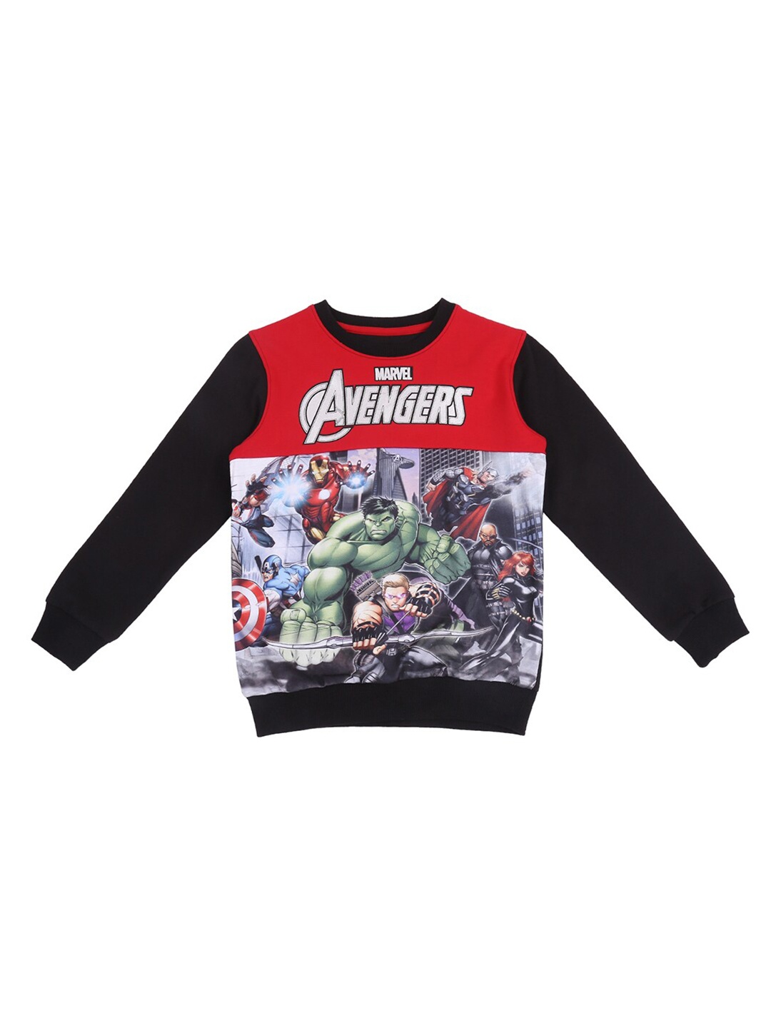 

Pantaloons Junior Boys Avengers Printed Cotton Pullover, Red