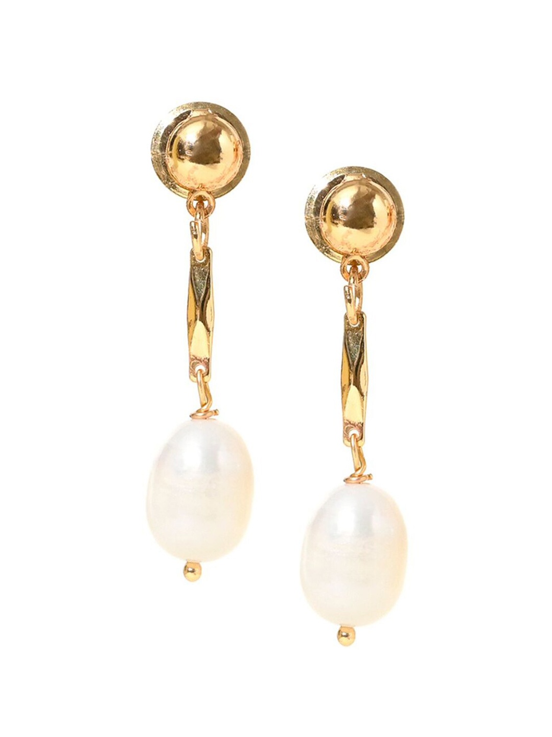 

XPNSV Gold-Plated Pearl Drop Earrings