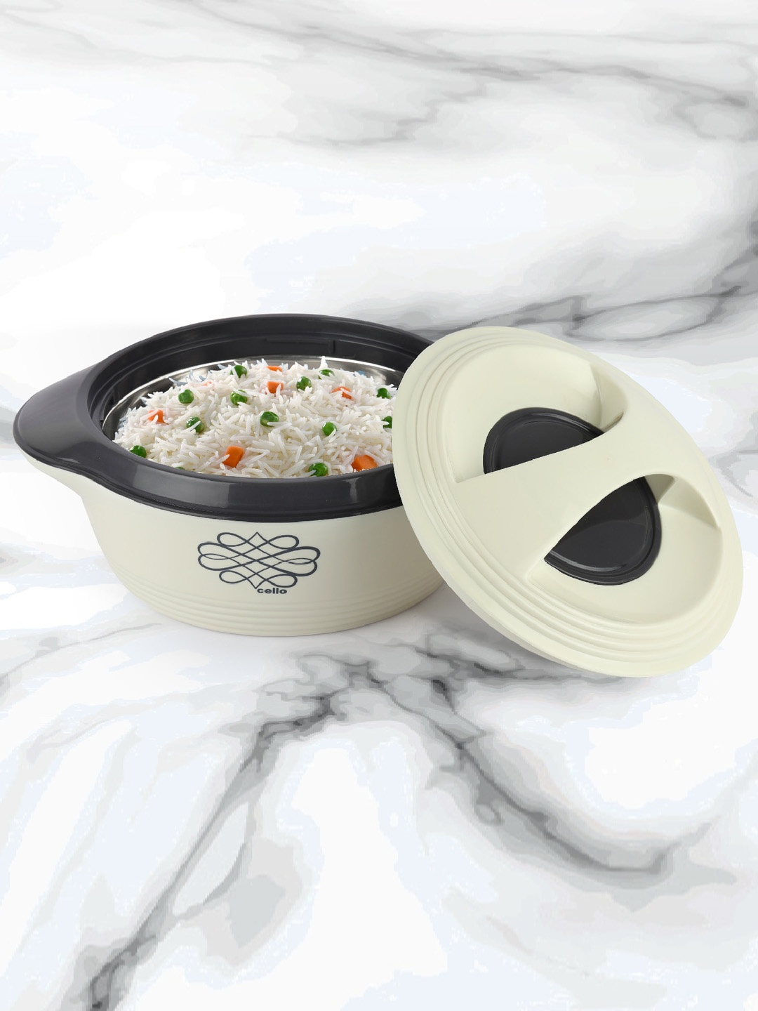 

Cello Ripple White Printed Stainless Steel Serving Casserole - 1.5L