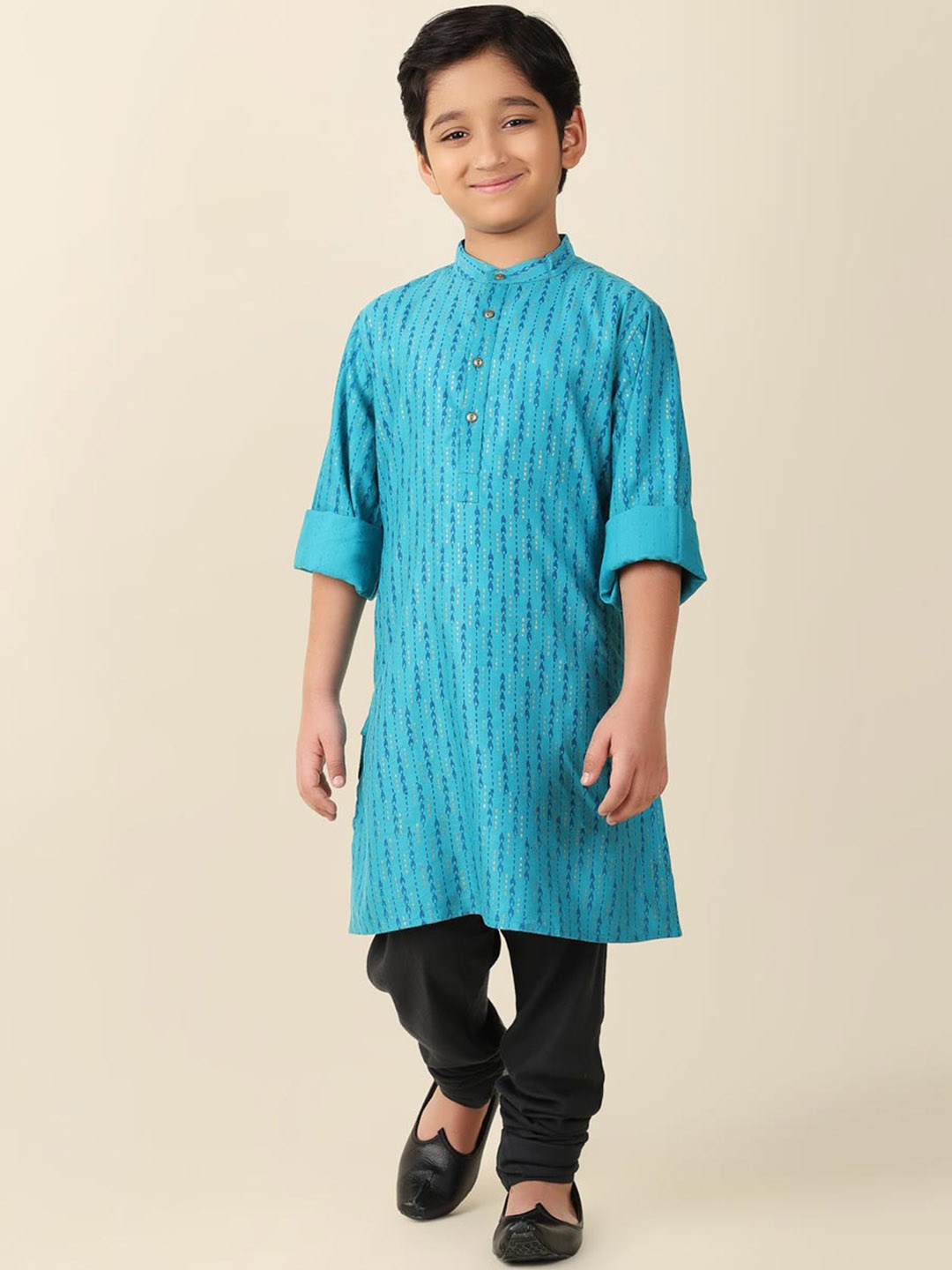 

Fabindia Boys Geometric Printed Kurta, Blue