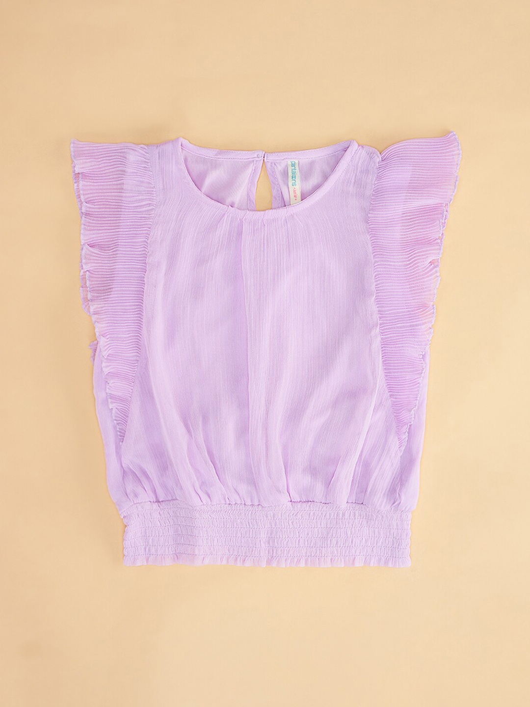 

Pantaloons Junior Girls Ruffled Cotton Top, Lavender