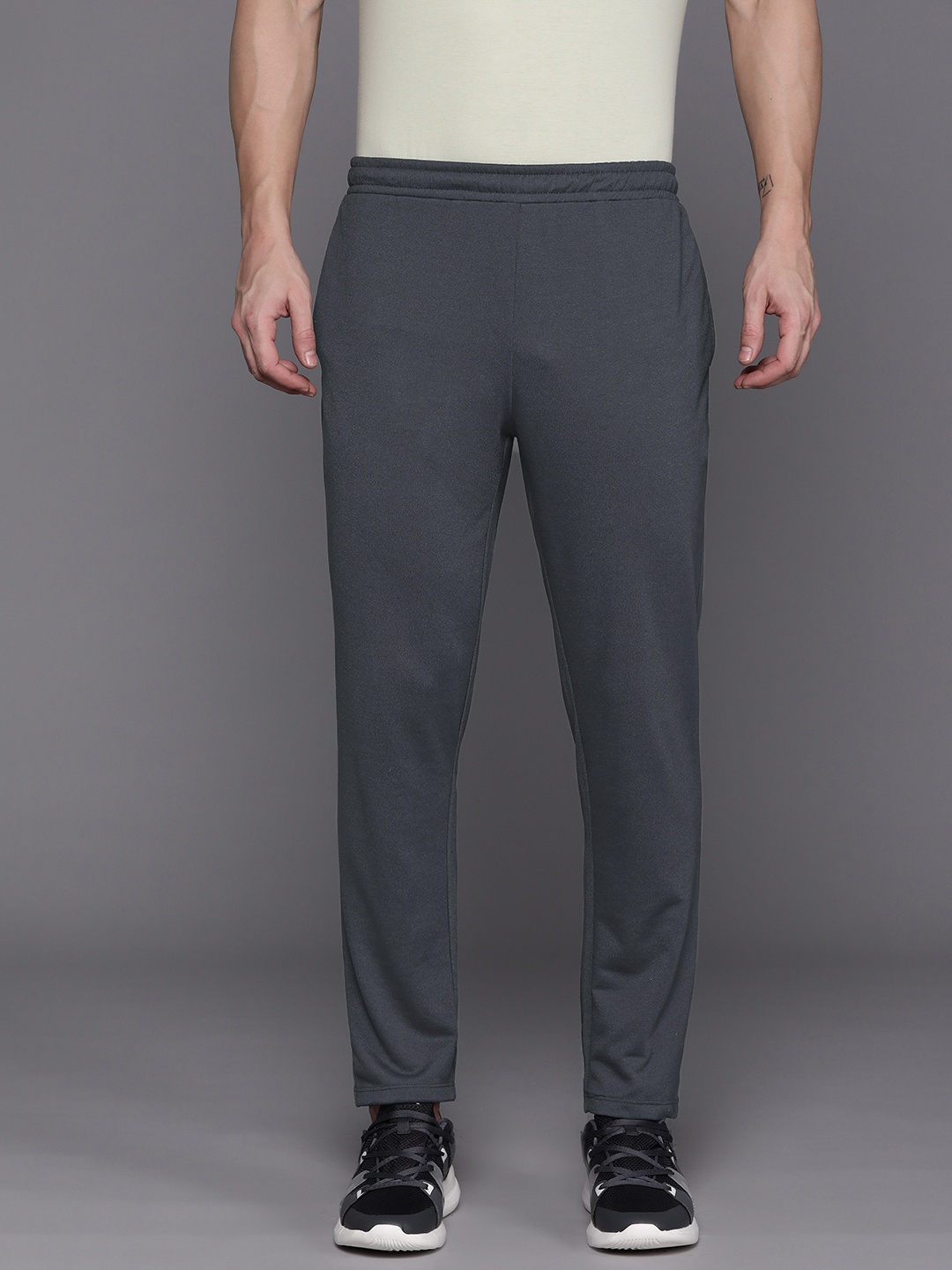 

HRX by Hrithik Roshan Men Printed Detail Track Pants, Grey