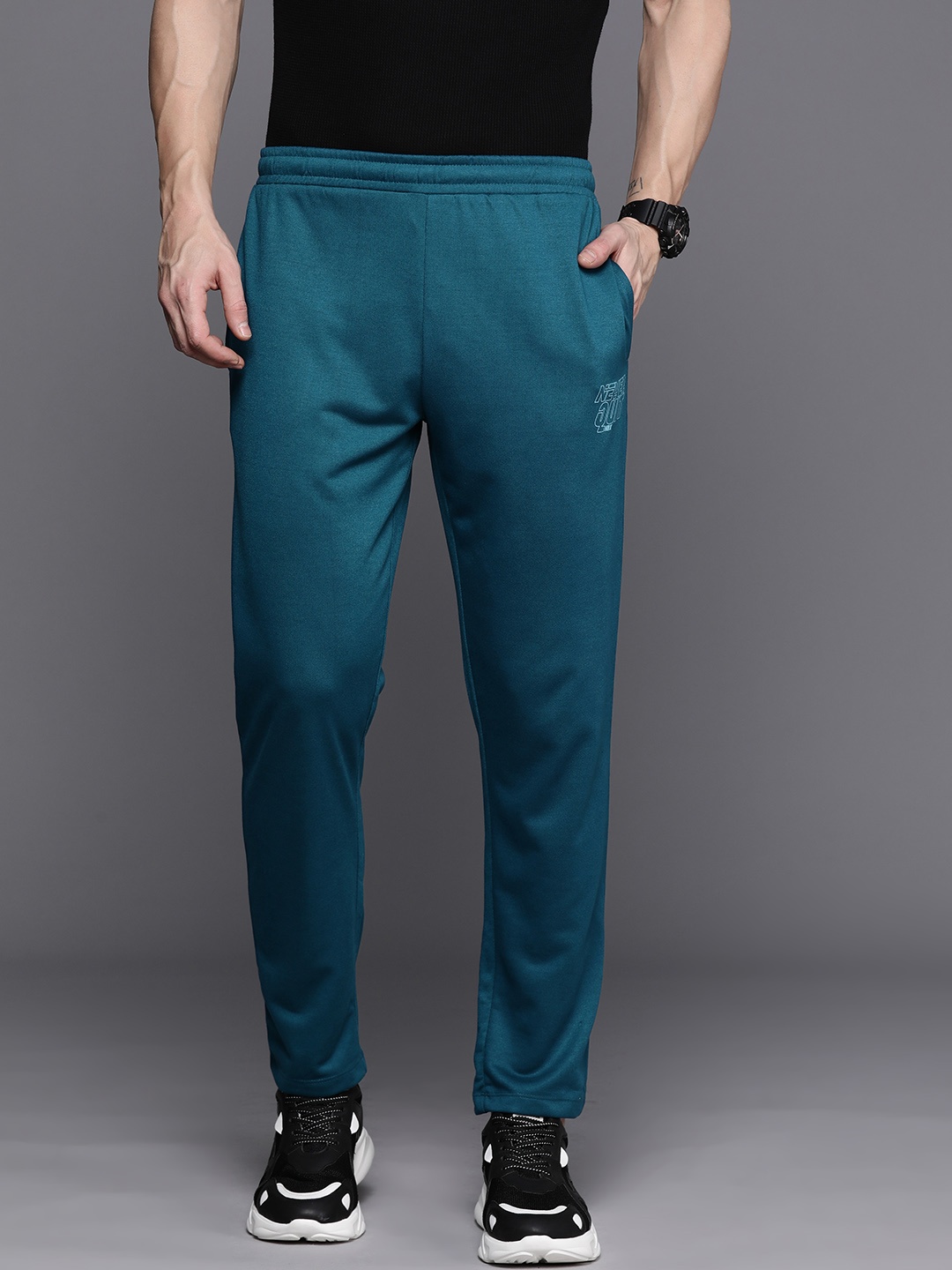 

HRX by Hrithik Roshan Men Printed Detail Track Pants, Teal