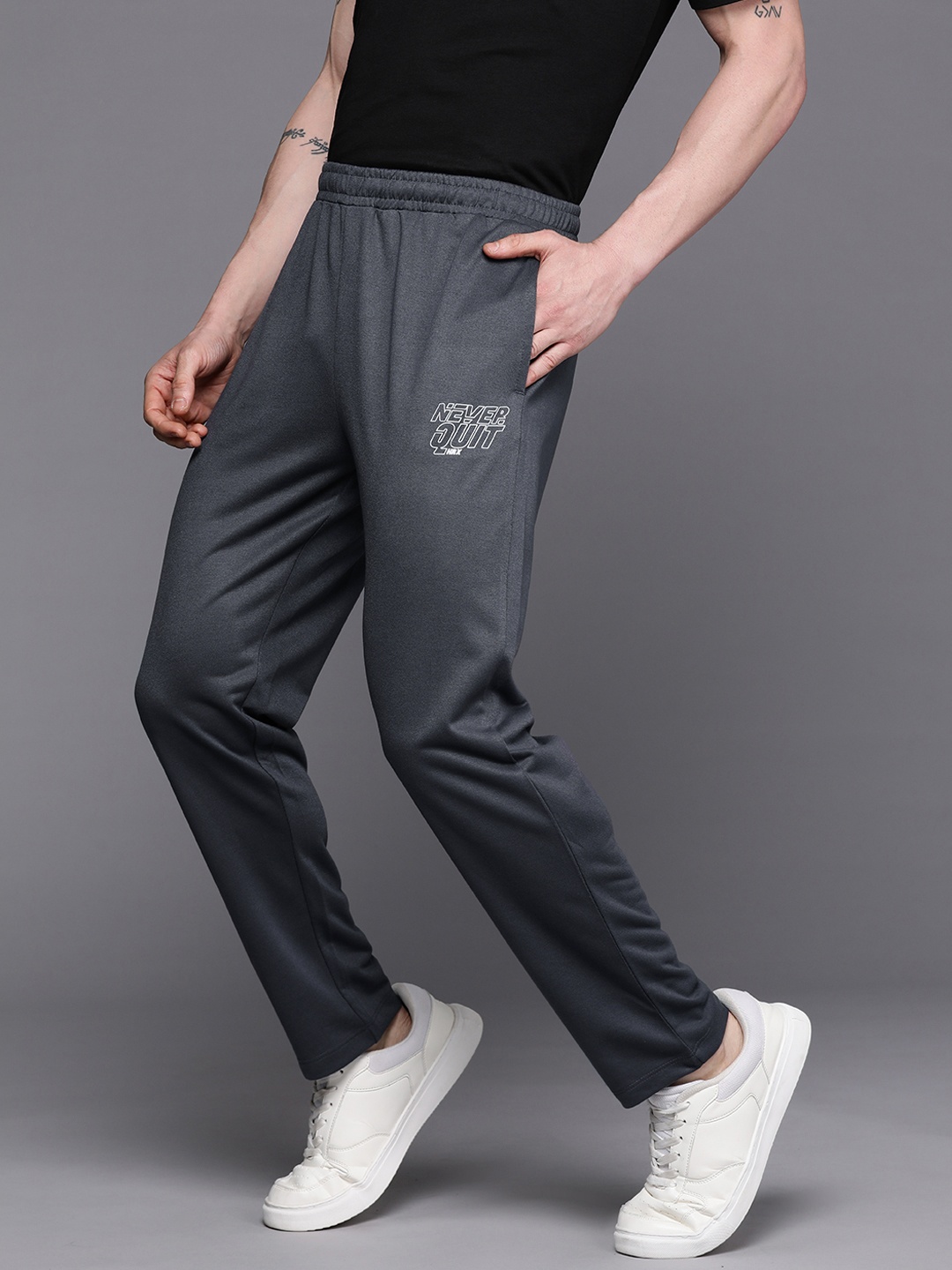 

HRX by Hrithik Roshan Men Printed Detail Lifestyle Track Pants, Charcoal