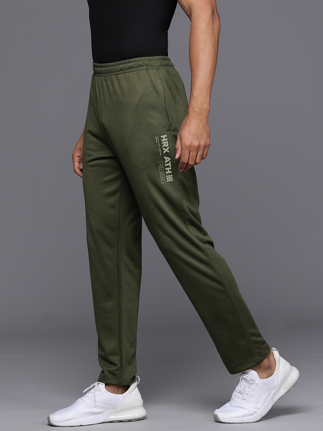 

HRX by Hrithik Roshan Men Printed Detail Lifestyle Track Pants, Olive