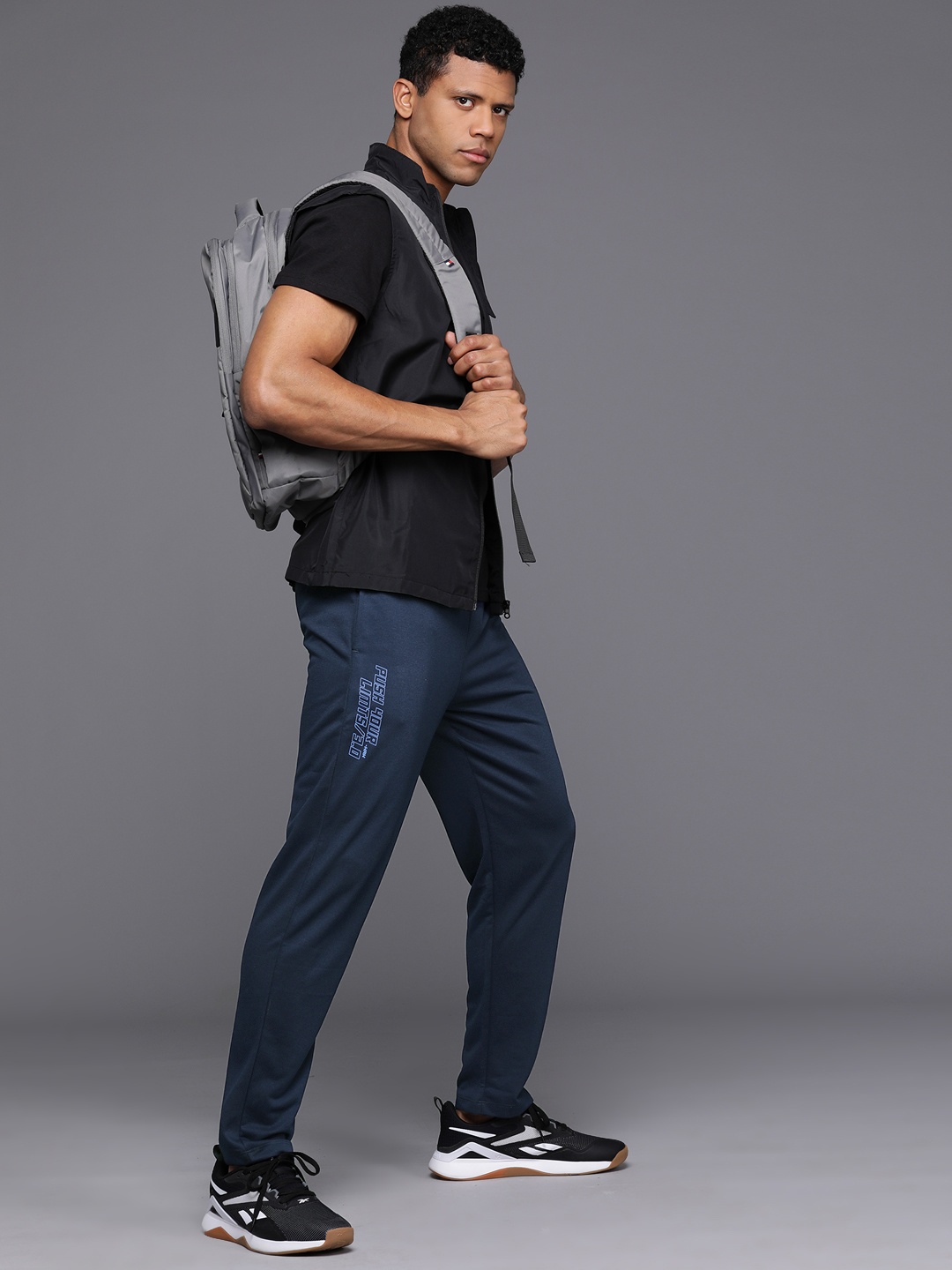 

HRX by Hrithik Roshan Men Regular Fit Casual Track Pants, Navy blue