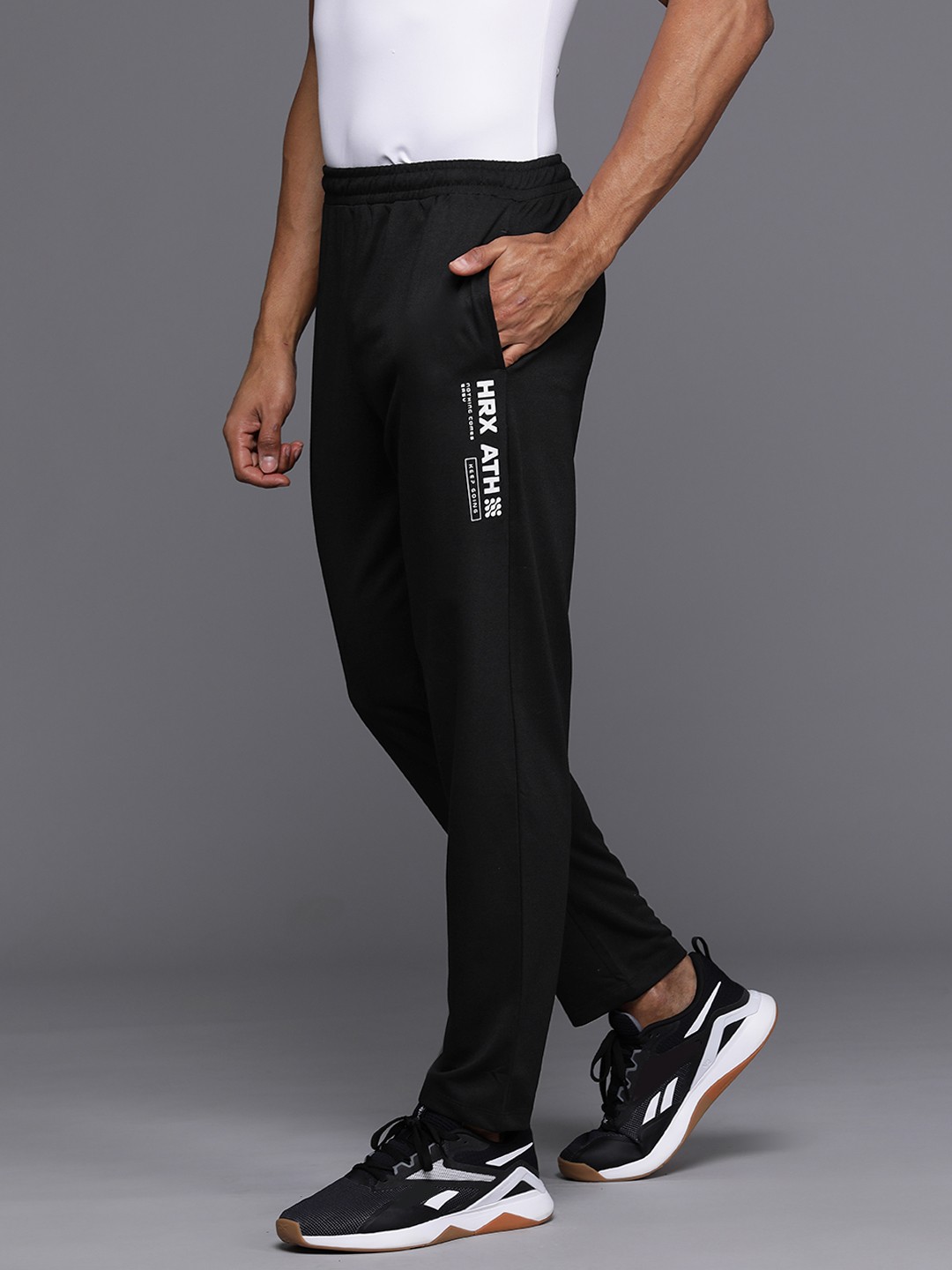 

HRX by Hrithik Roshan Men Regular Fit Casual Track Pants, Black