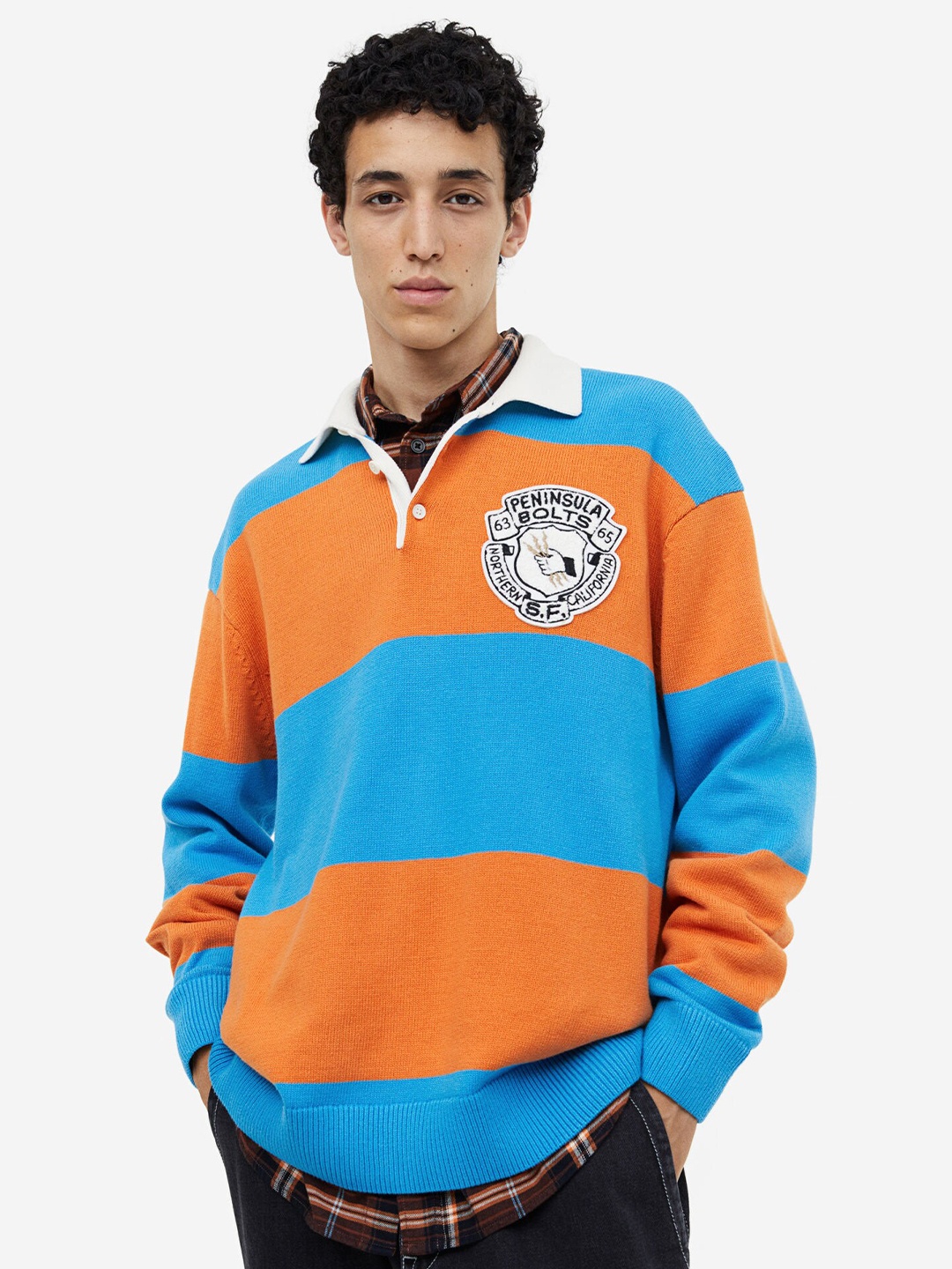 

H&M Pure Cotton Relaxed Fit Rugby Shirt, Orange