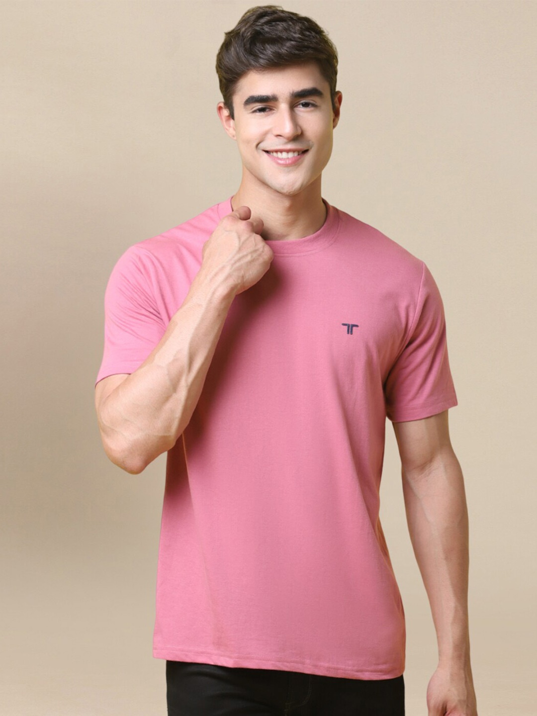 

1 Stop Fashion Round Neck Casual T-shirt, Pink