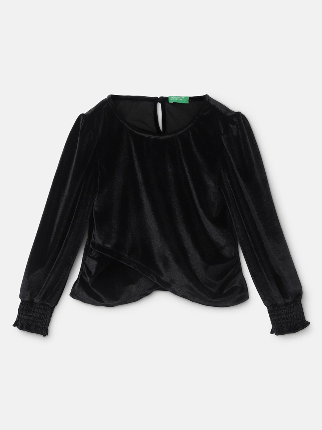 

United Colors of Benetton Girls Puff Sleeves Top, Black