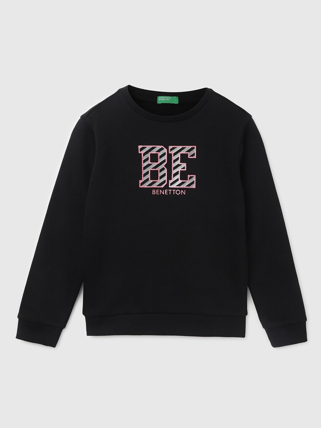 

United Colors of Benetton Girls Black Printed Sweatshirt