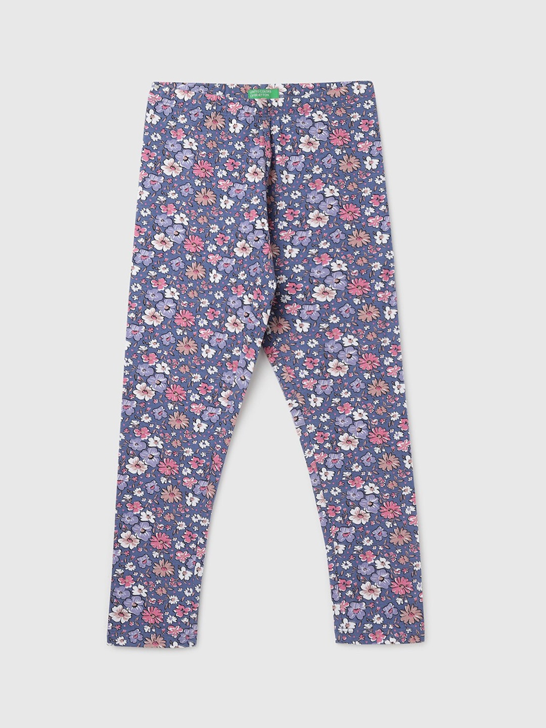 

United Colors of Benetton Girls Printed Ankle Length Leggings, Blue