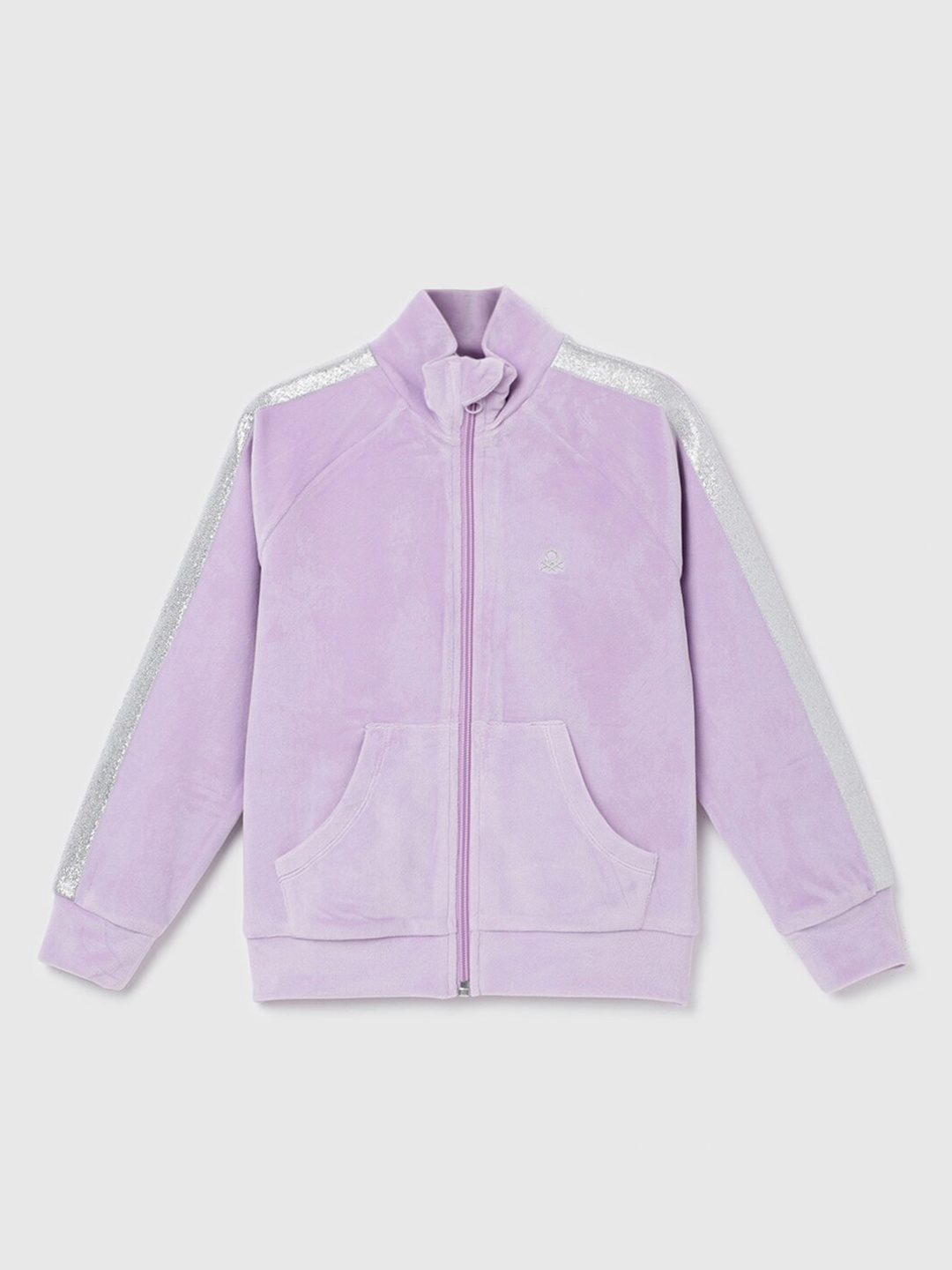 

United Colors of Benetton Girls Mock Collar Sweatshirt, Purple