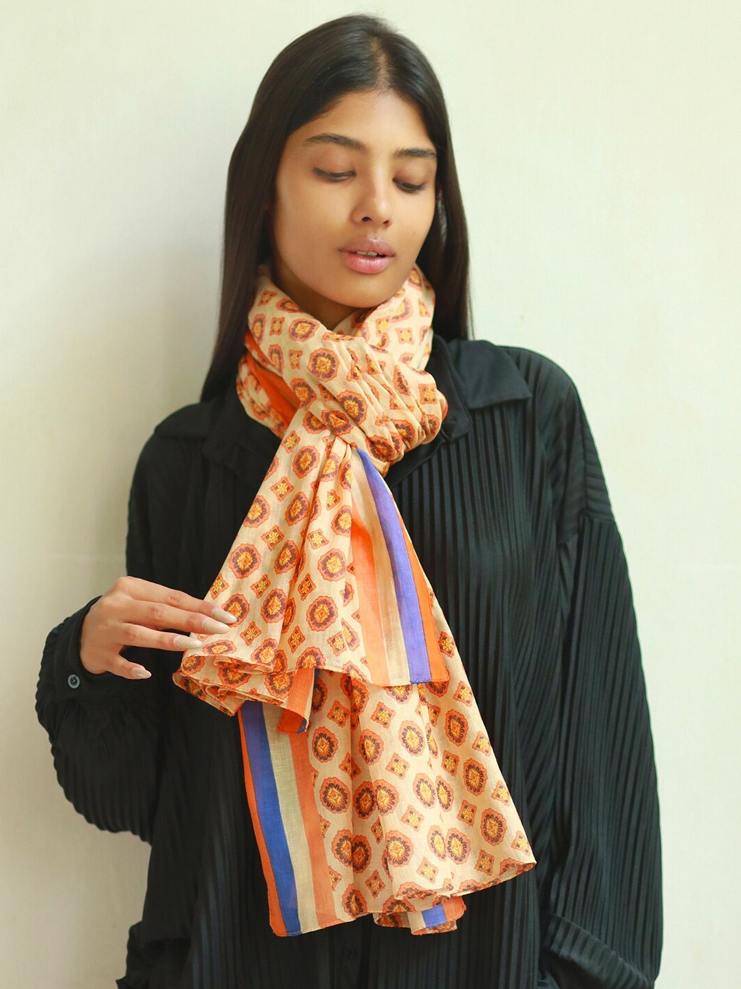 

Ayesha Boho Mandala Printed Scarf, Orange