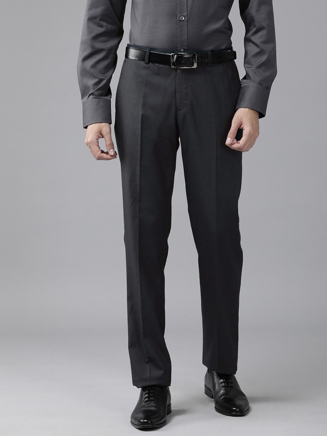 

Blackberrys Men Slim Fit Formal Trousers, Navy blue
