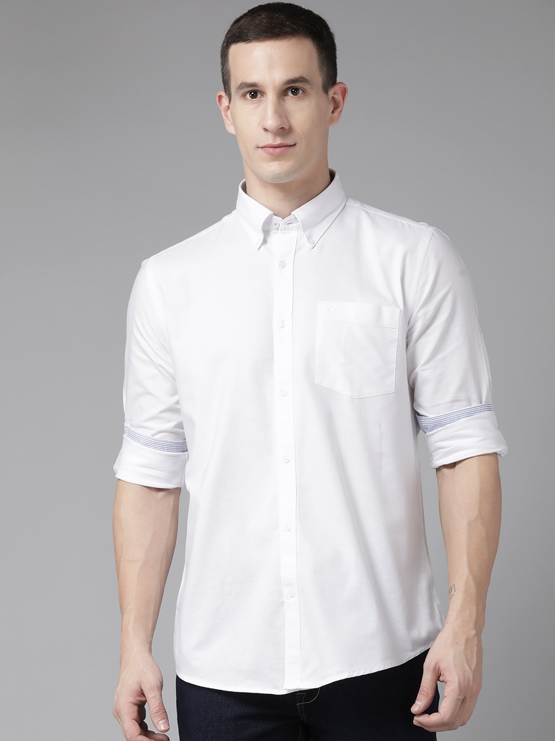 

Blackberrys Men Pure Cotton Slim Fit Casual Shirt, White