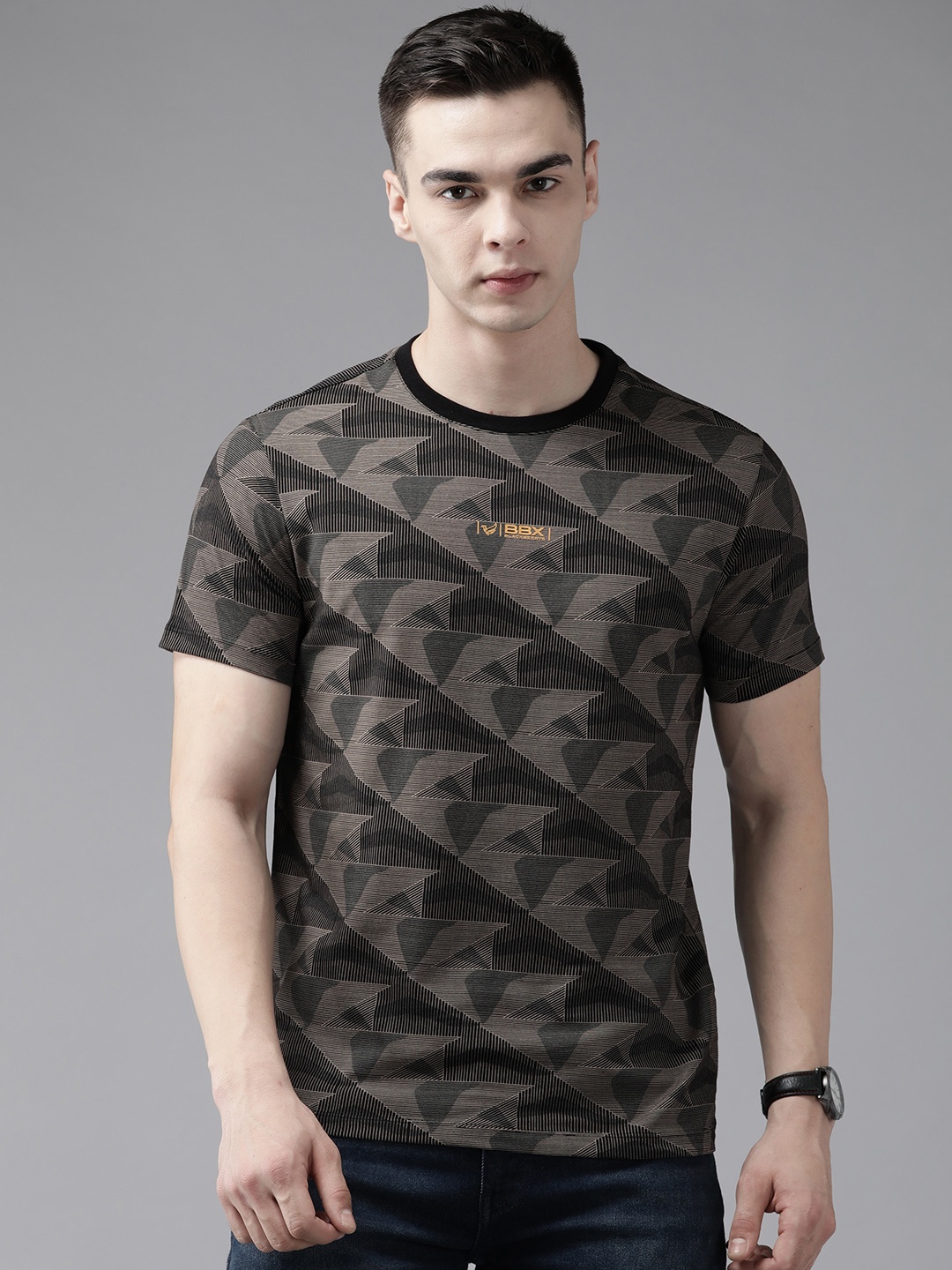 

Blackberrys Printed Pure Cotton Slim Fit T-shirt, Black