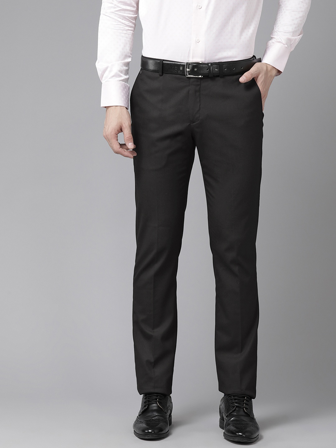 

Blackberrys Men Slim Fit Formal Trousers, Black