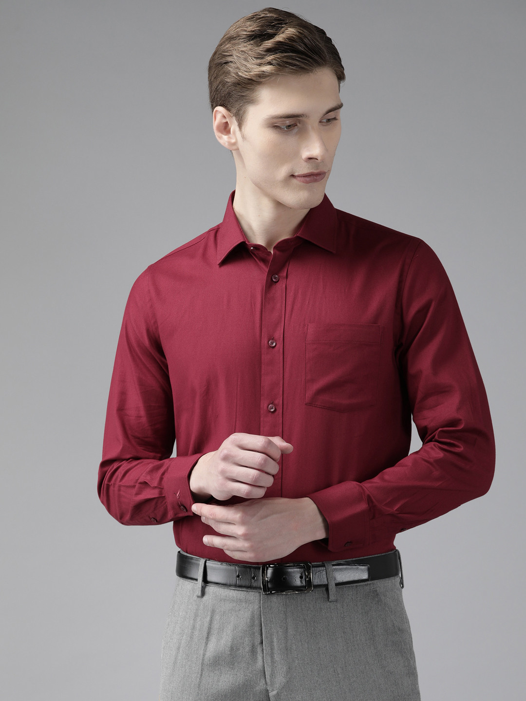 

Blackberrys Slim Fit Pure Cotton Formal Shirt, Red
