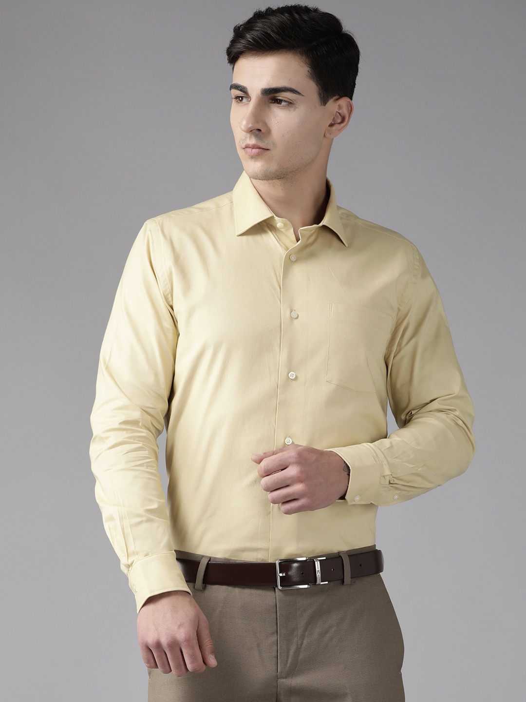 

Blackberrys Pure Cotton Slim Fit Formal Shirt, Cream