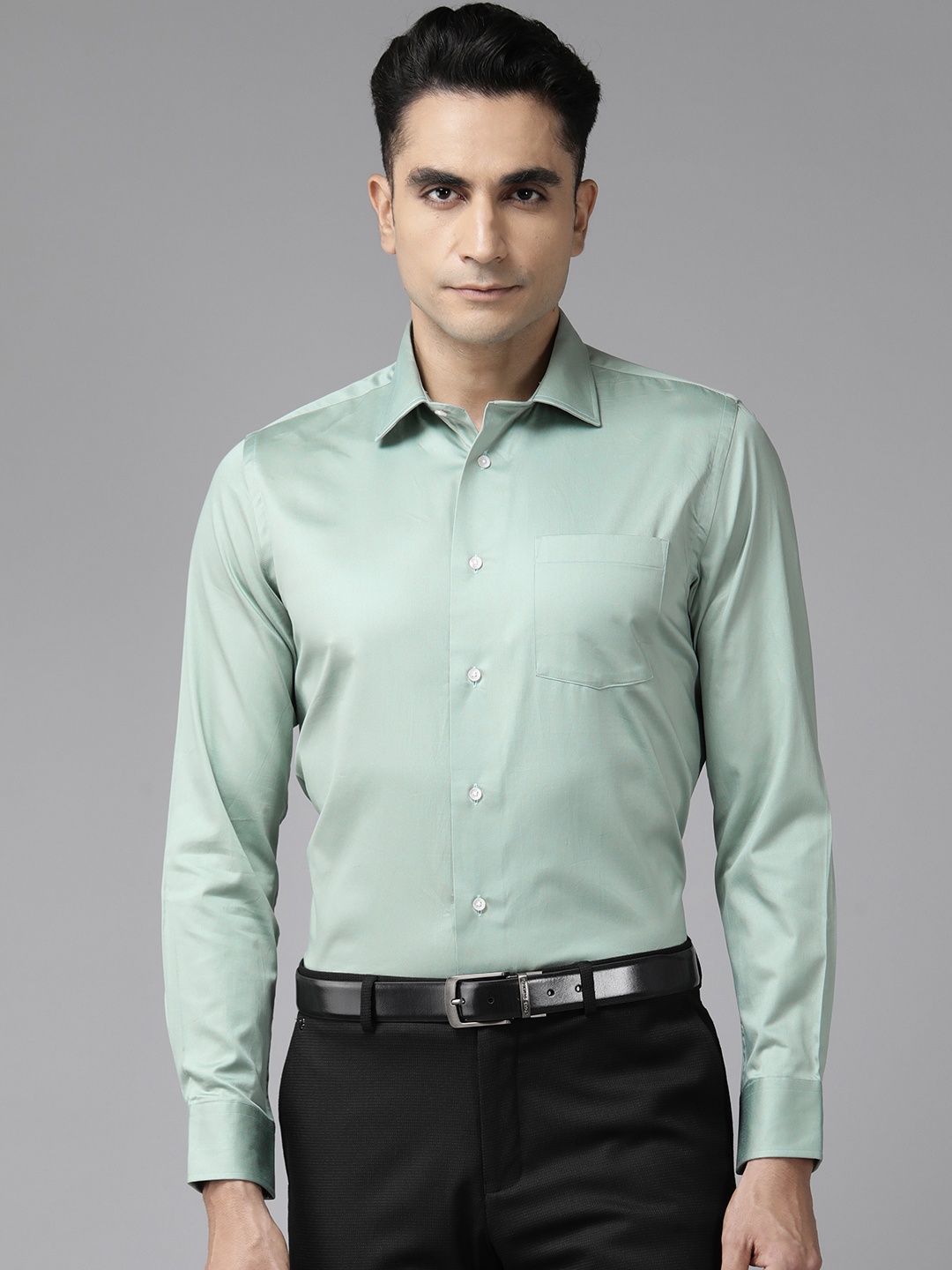 

Blackberrys Slim Fit Pure Cotton Formal Shirt, Green