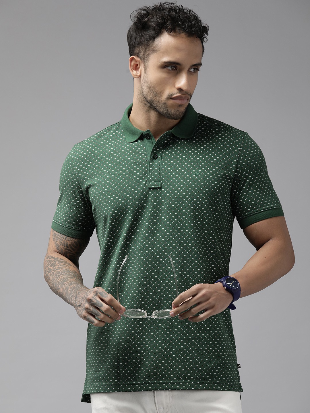 

Blackberrys Printed Polo Collar T-shirt, Green
