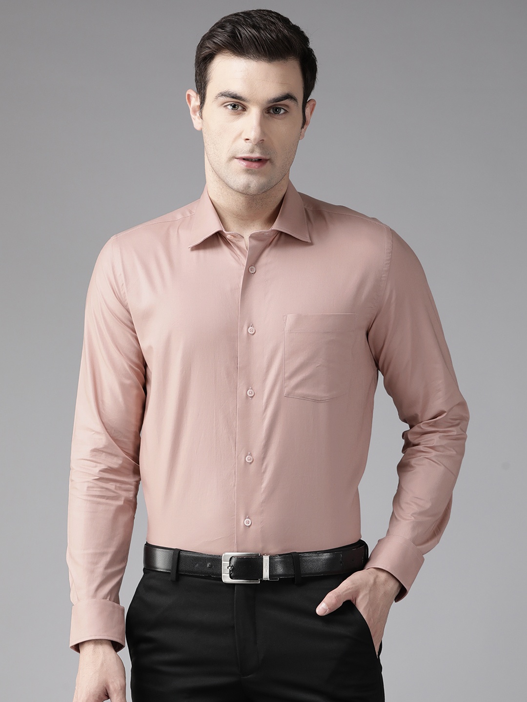 

Blackberrys Pure Cotton Slim Fit Opaque Formal Shirt, Rose