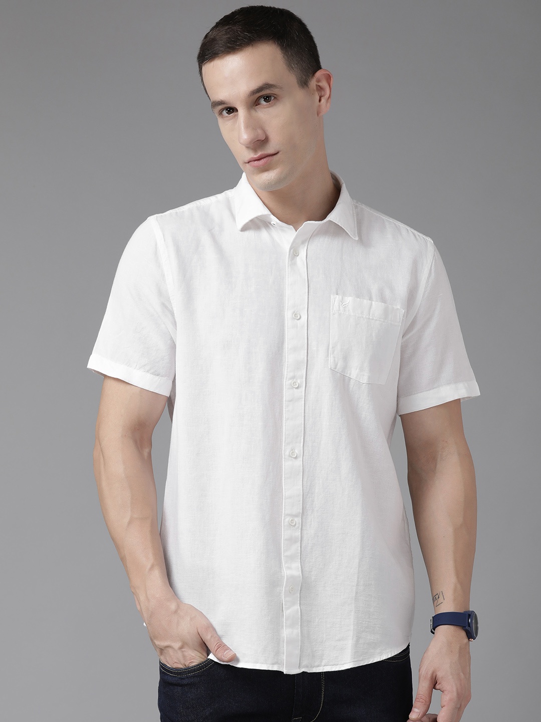 

Blackberrys Slim Fit Opaque Casual Shirt, White