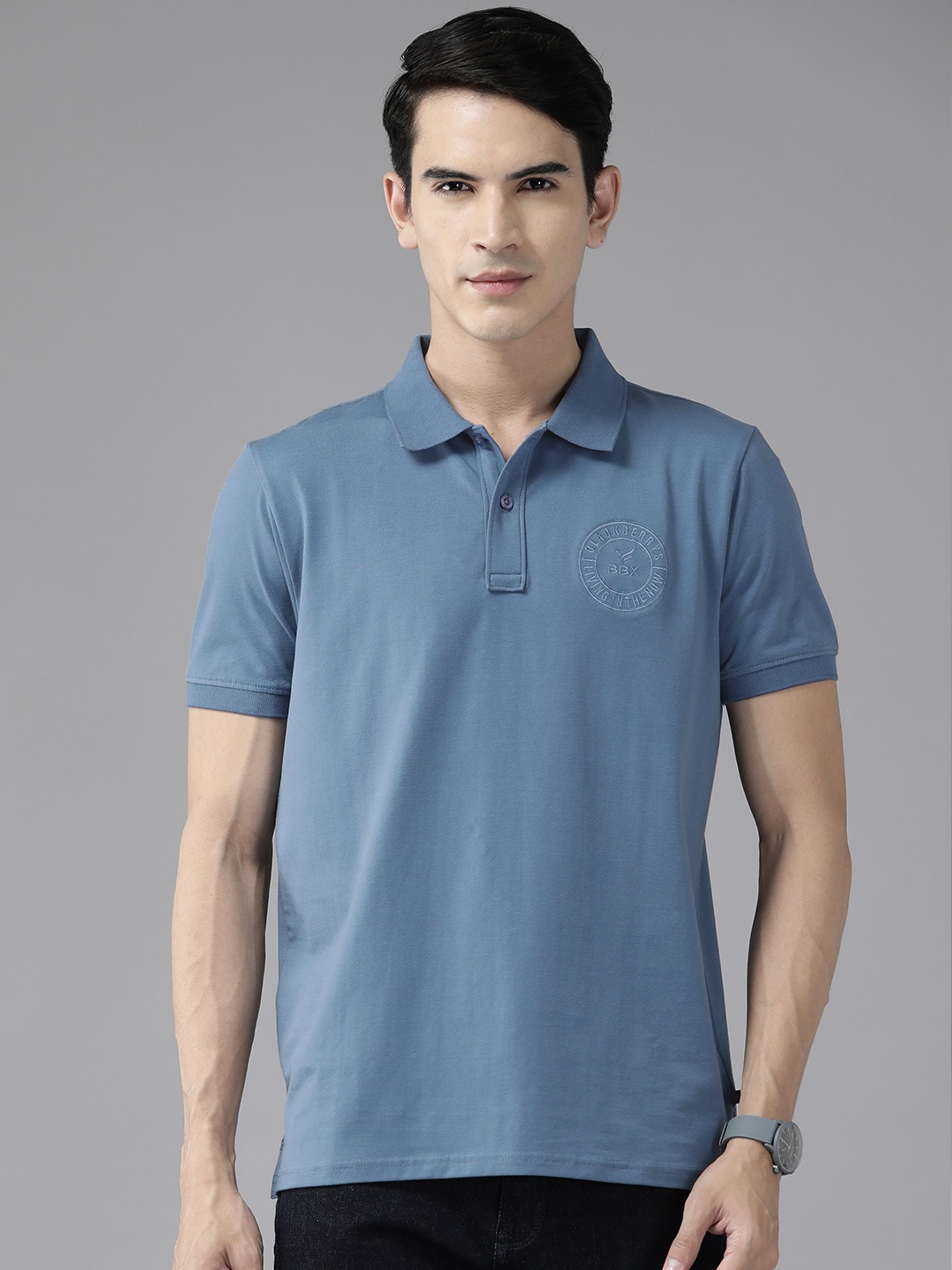 

Blackberrys Polo Collar Slim Fit T-shirt, Blue