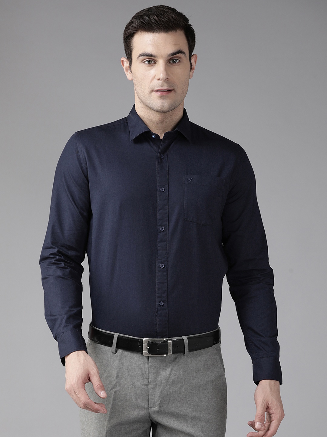 

Blackberrys Slim Fit Pure Cotton Formal Shirt, Navy blue