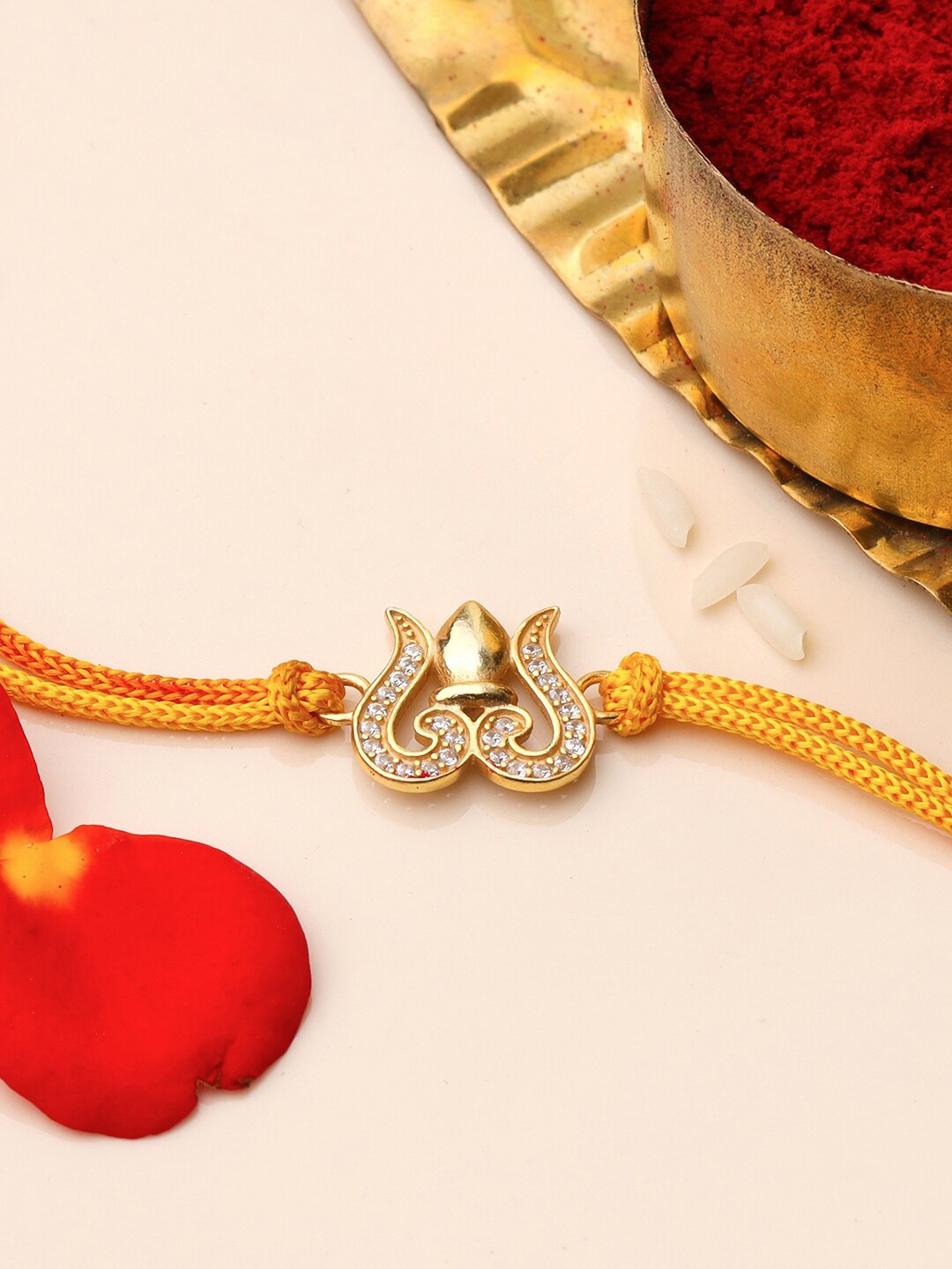 

GIVA 18KT Gold-Plated Stone-Studded Rakhi