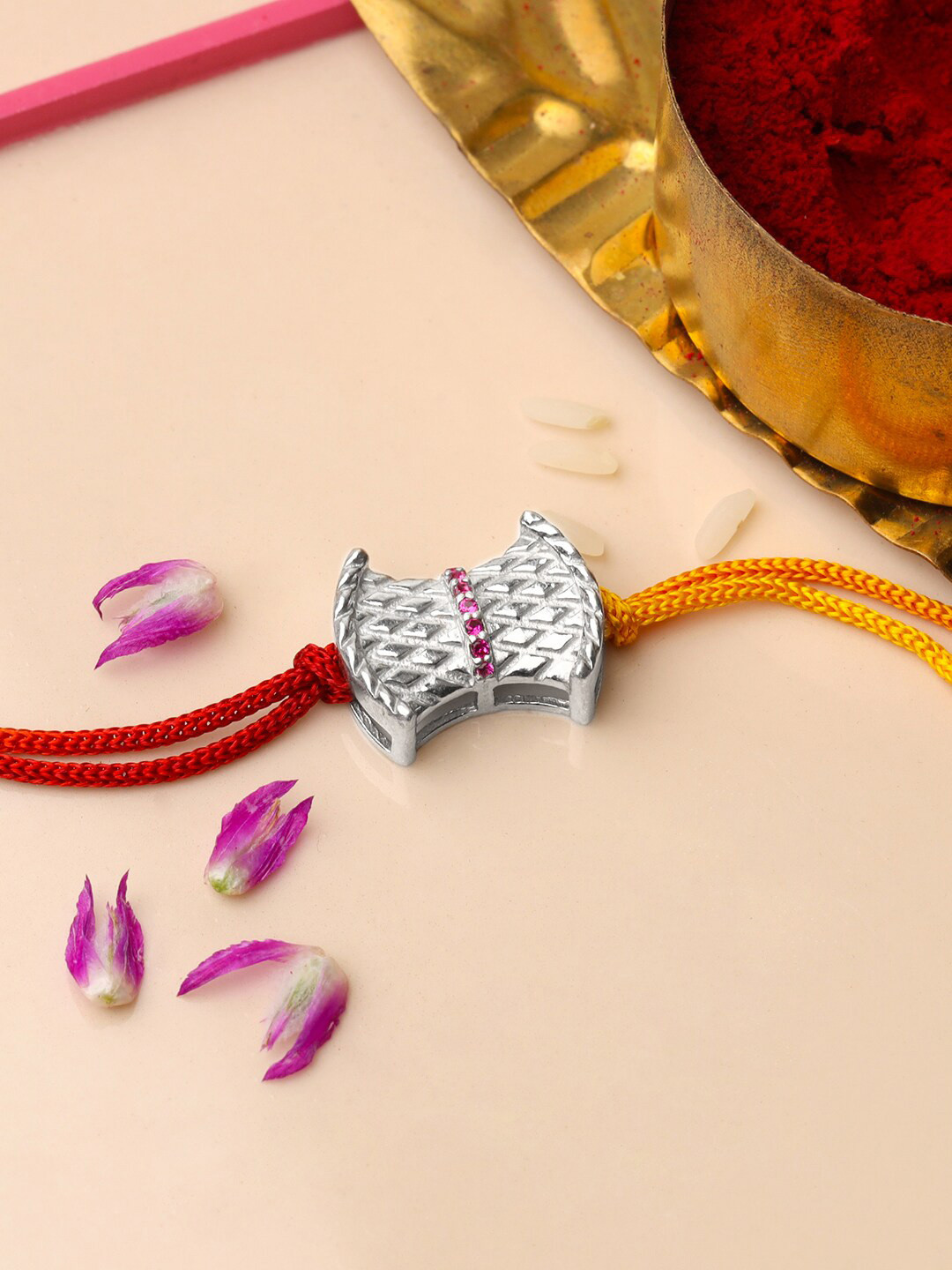 

GIVA 925 Sterling Silver Stone-Studded Rakhi