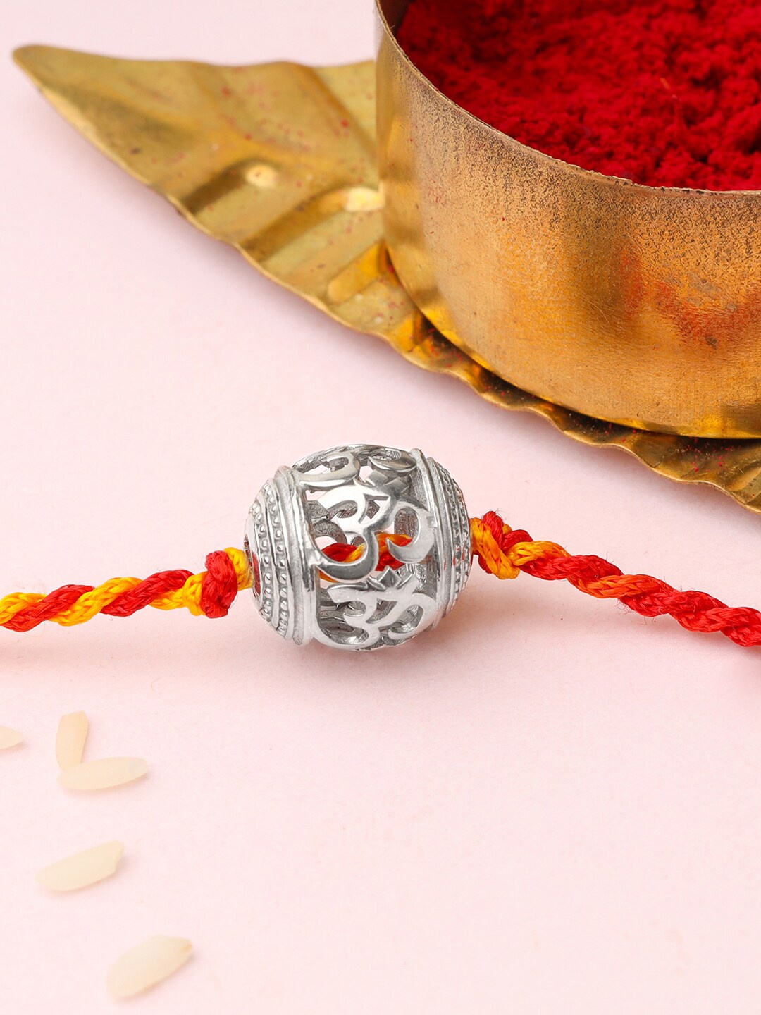 

GIVA 925 Sterling Silver OM Charm Beaded Rakhi