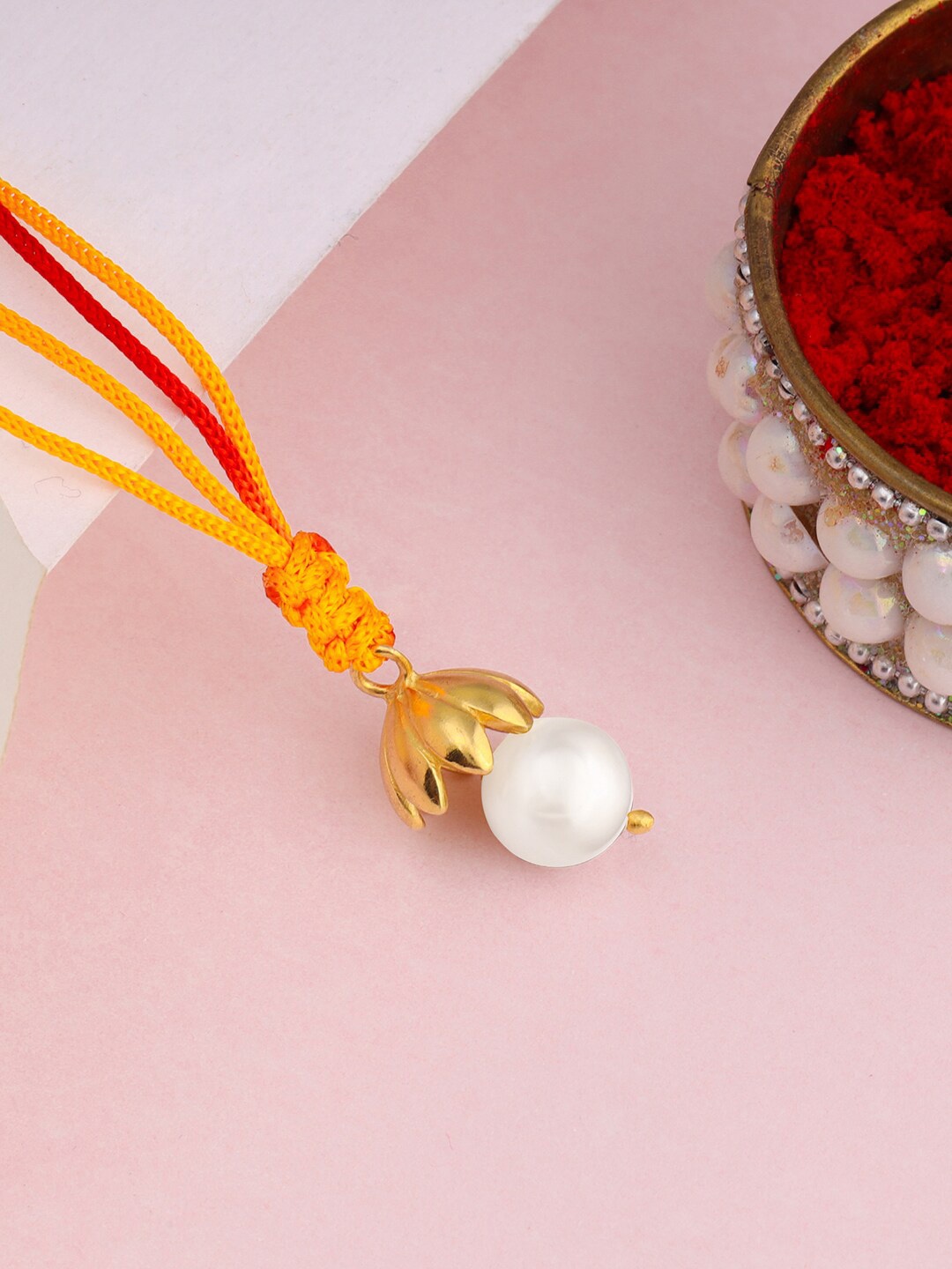 

GIVA 925 Sterling Silver 18k Gold-Plated Lumba Rakhi