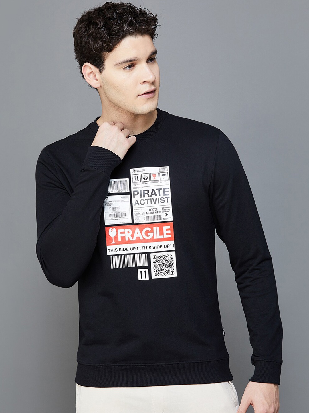 

Fame Forever by Lifestyle Graphic Printed Cotton Sweatshirt, Black