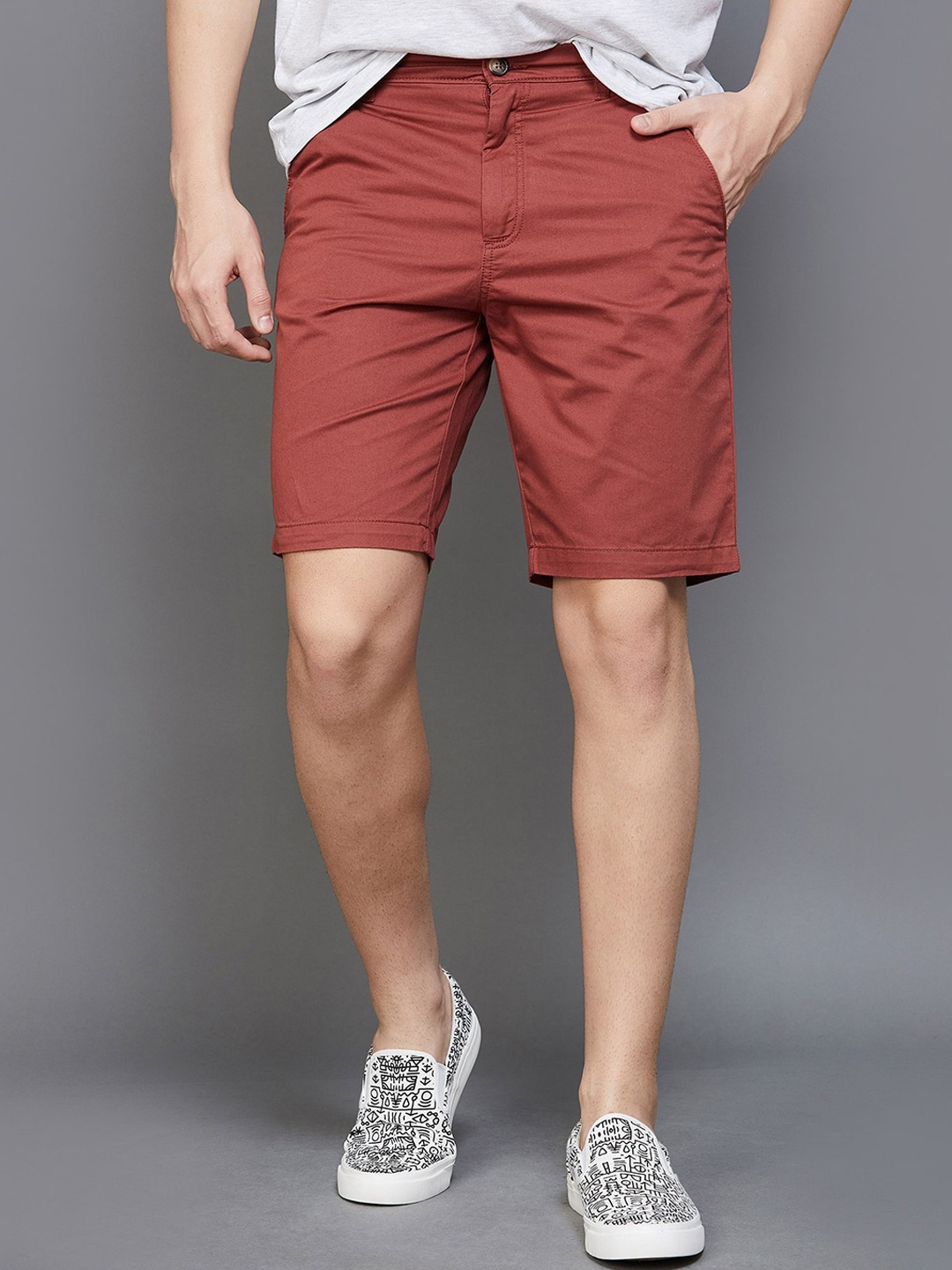 

Fame Forever by Lifestyle Men Regular Fit Cotton Shorts, Rust