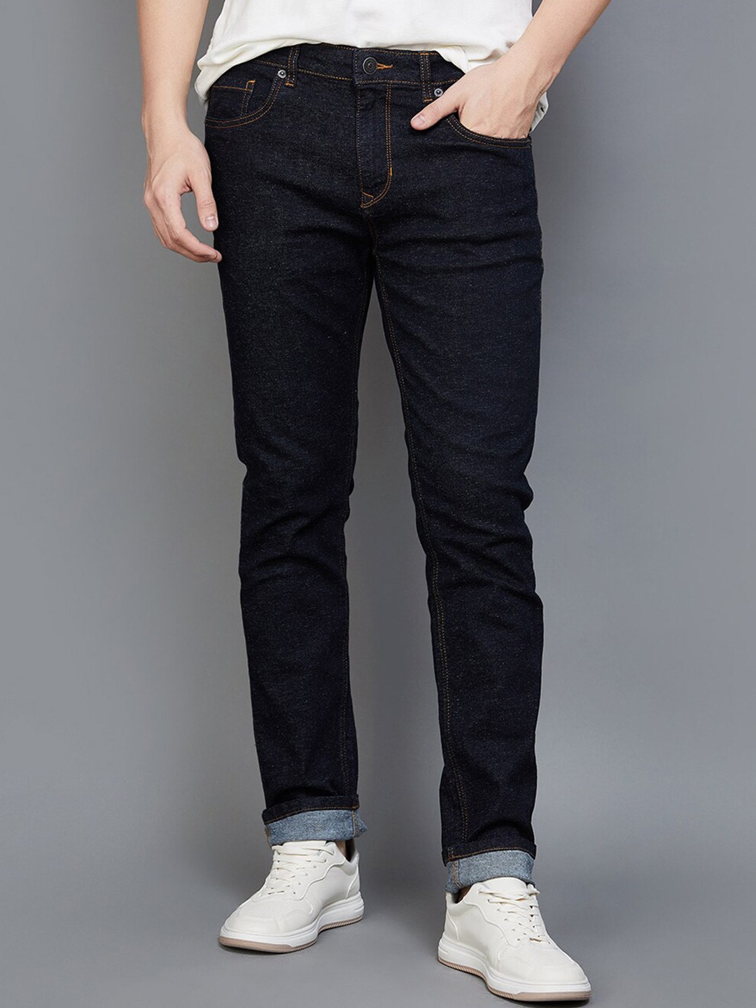 

Fame Forever by Lifestyle Men Stretchable Cotton Lycra Stretchable Jeans, Navy blue