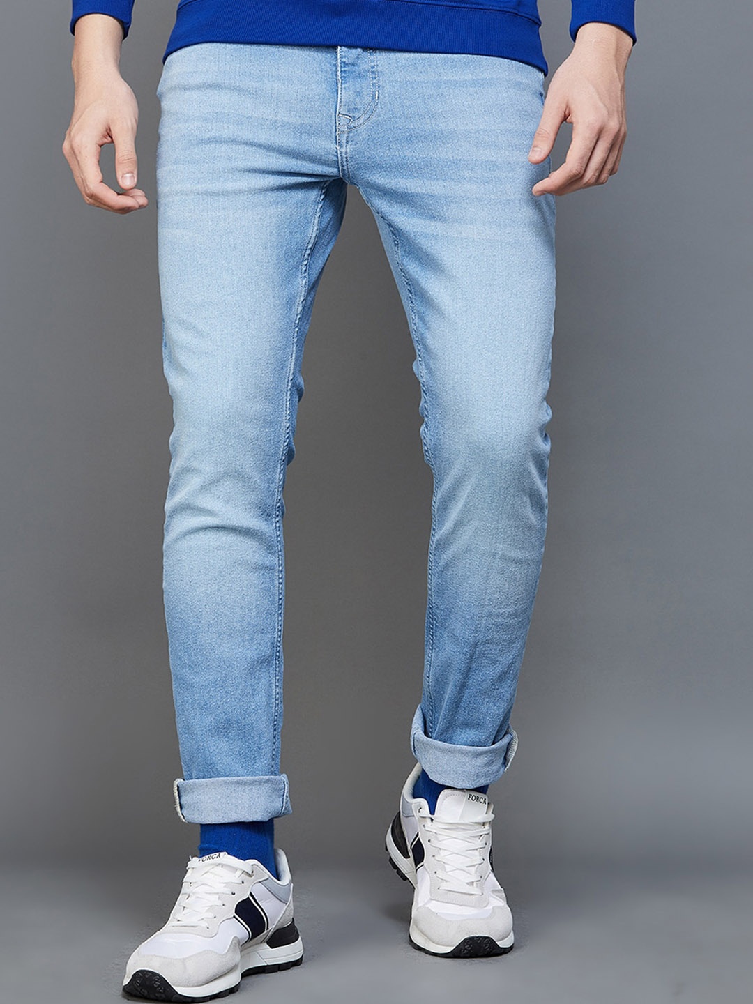 

Fame Forever by Lifestyle Men Heavy Fade Fade Stretchable Cotton Lycra Stretchable Jeans, Blue