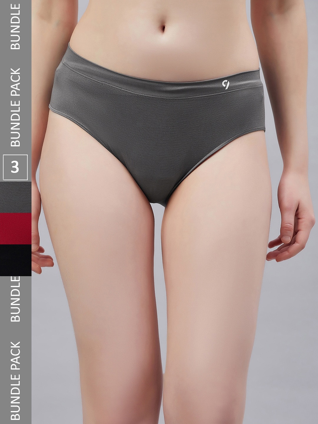 

C9 AIRWEAR Pack Of 3 Seamless Basic Briefs P1197_Pack5, Grey