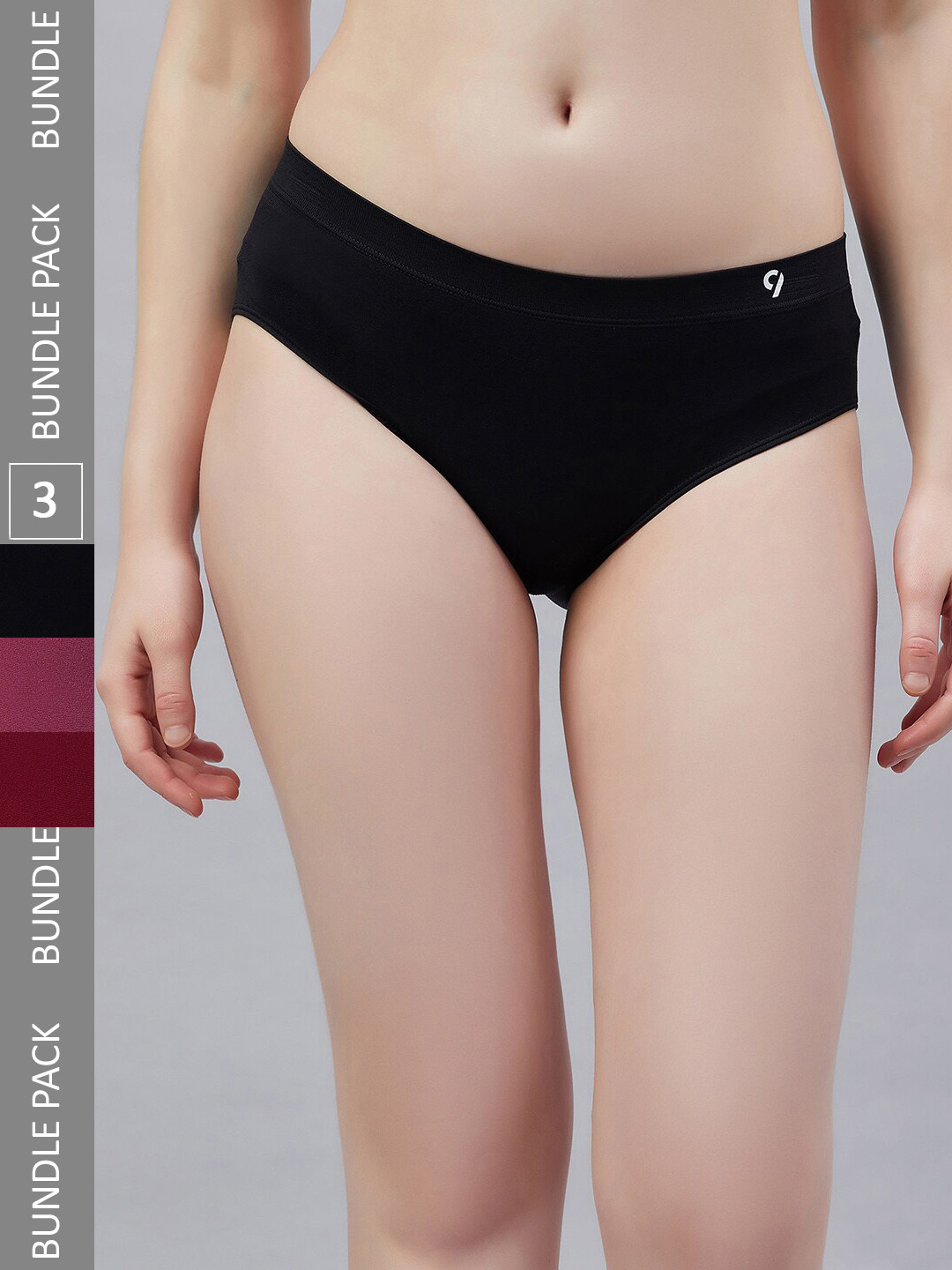 

C9 AIRWEAR Pack of 3 Seamless Anti Microbial Bikini Briefs, Black