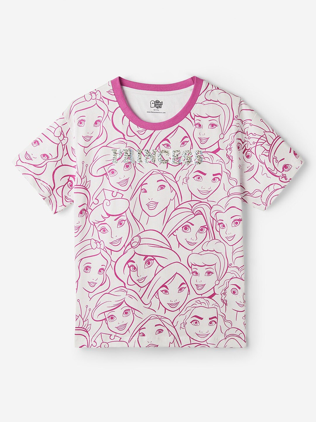 

The Souled Store Girls White Disney Printed Pure Cotton Oversized T-shirt